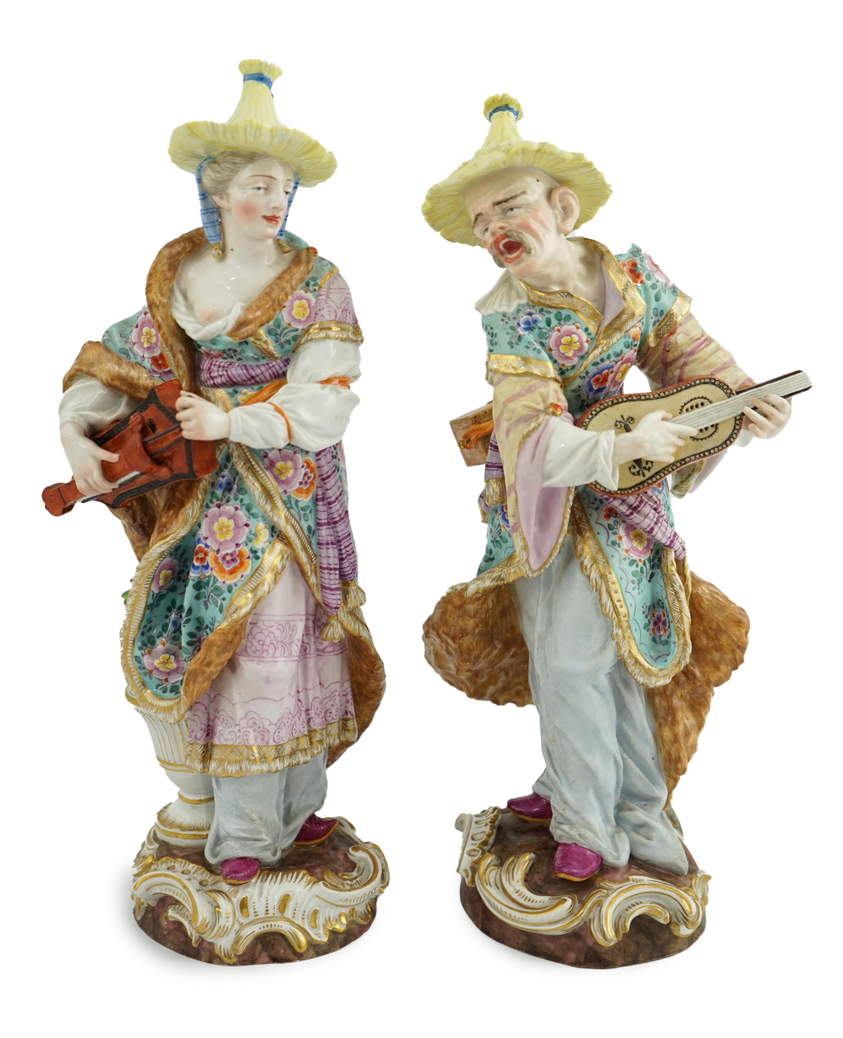 A pair of Meissen Malabar Musicians, 19th century